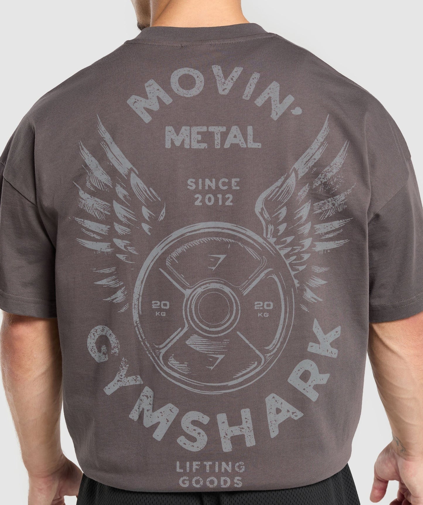 Gymshark Movin' Metal Graphic T-Shirt - Greyed Purple