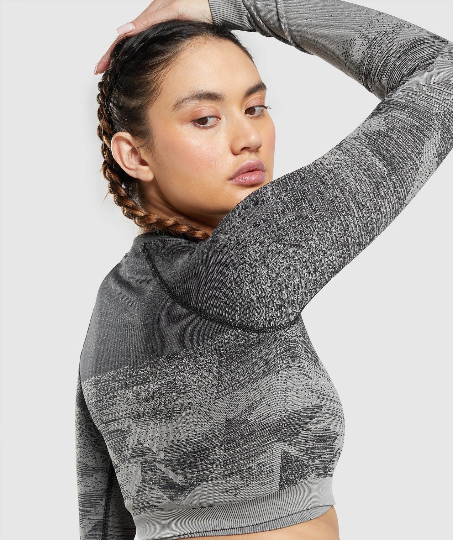 Gymshark Adapt Ombre Crop Top - Triangle | Black Print