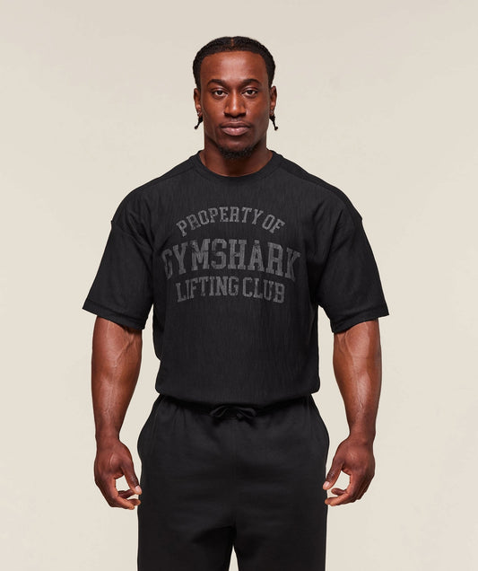 Gymshark Lightweight Slub Textured T-Shirt - Black