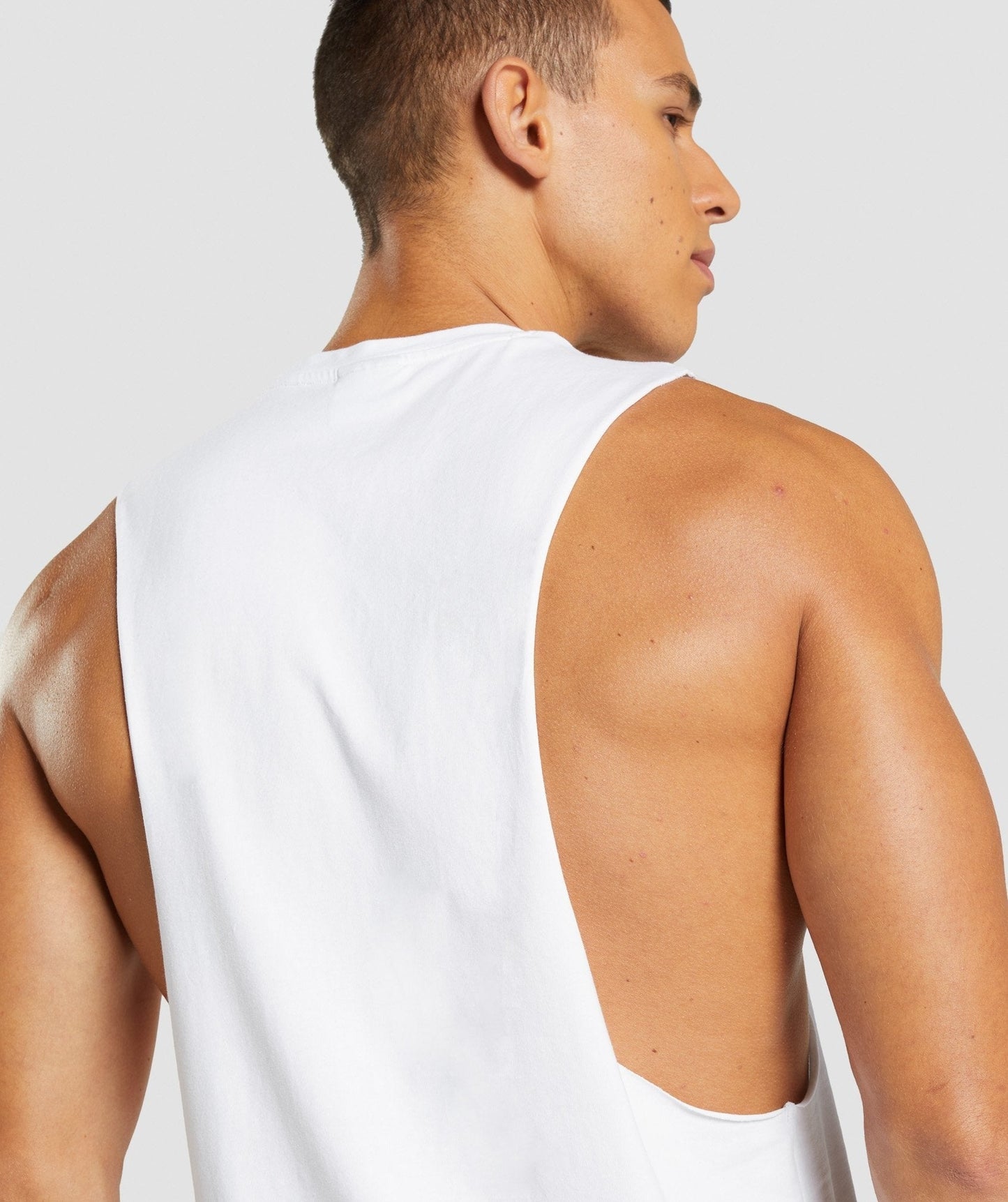 Gymshark Central Drop Arm Tank - White