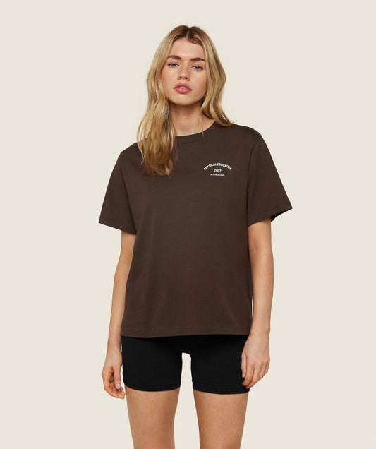 Gymshark Phys Ed Graphic T-Shirt - Archive Brown
