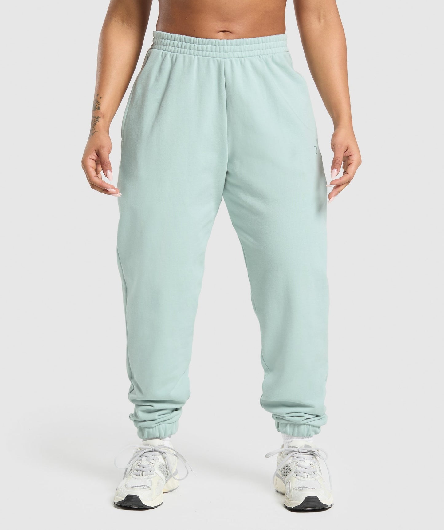 Gymshark Back Gains Graphic Joggers - Morning Blue