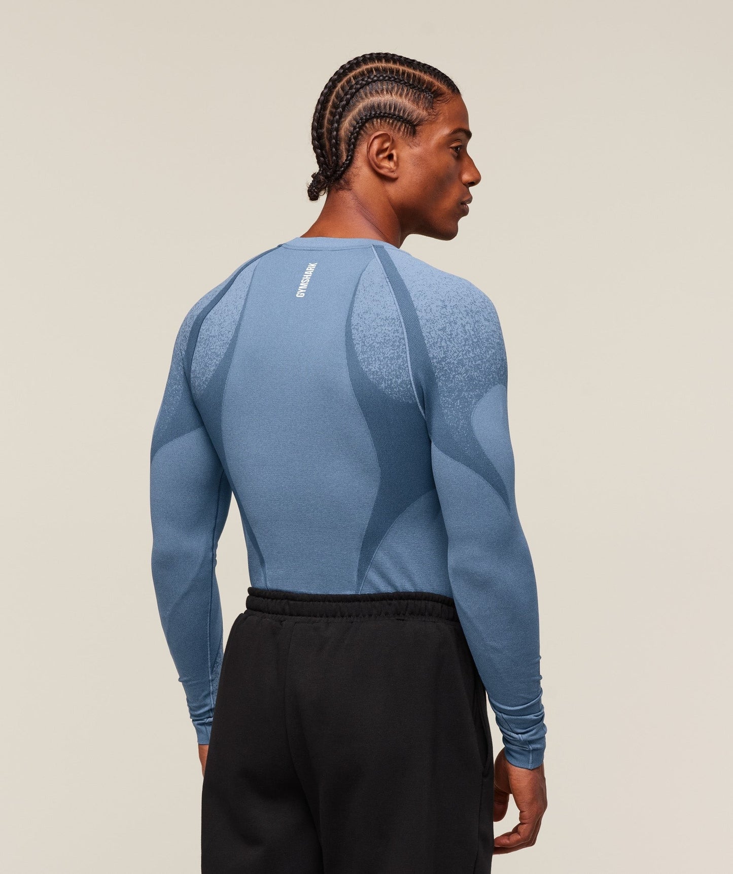 Gymshark Shadow Seamless Long Sleeve T-Shirt - Faded Blue