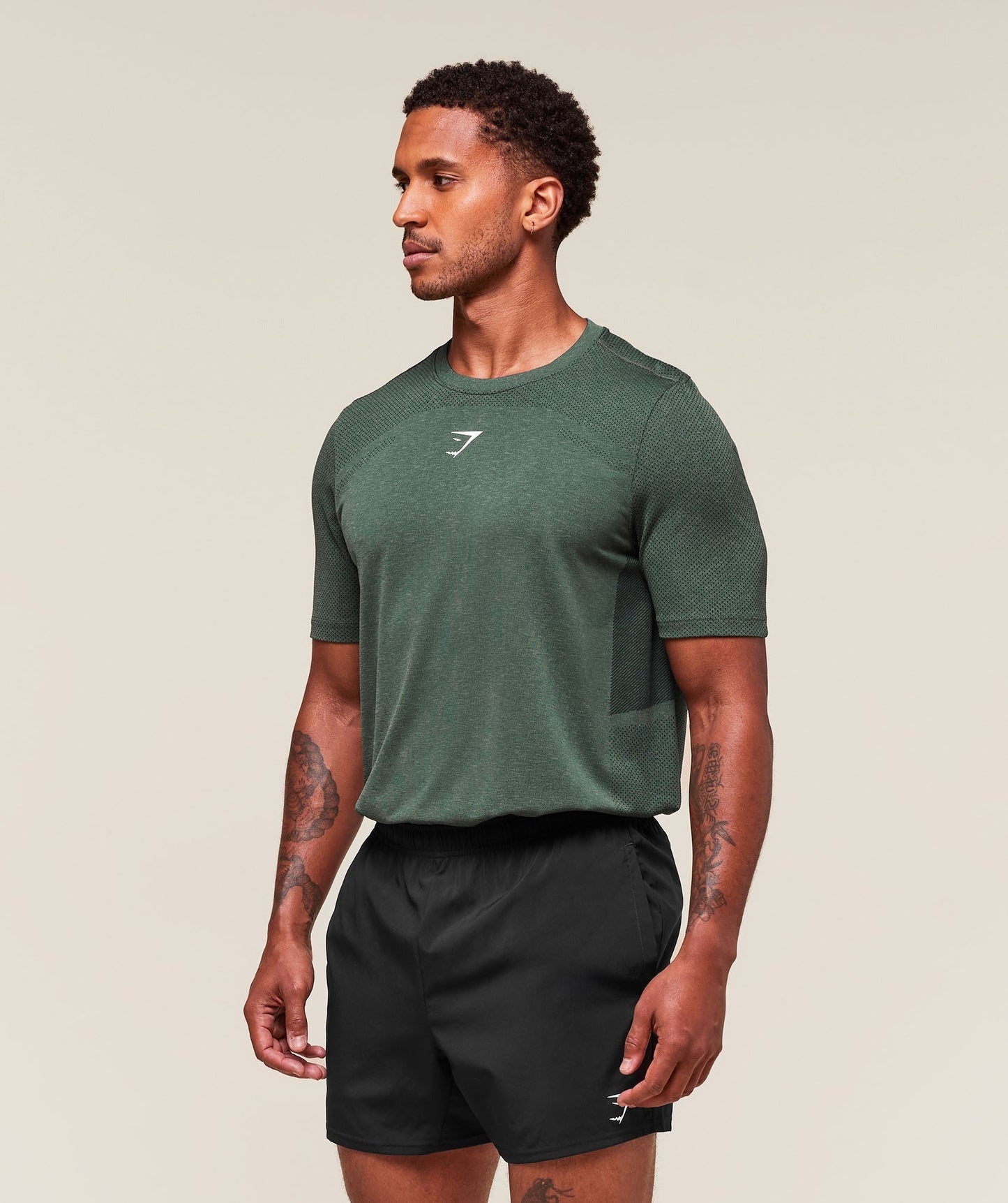 Gymshark Lightweight Seamless T-Shirt - Chalk Green/Base Green