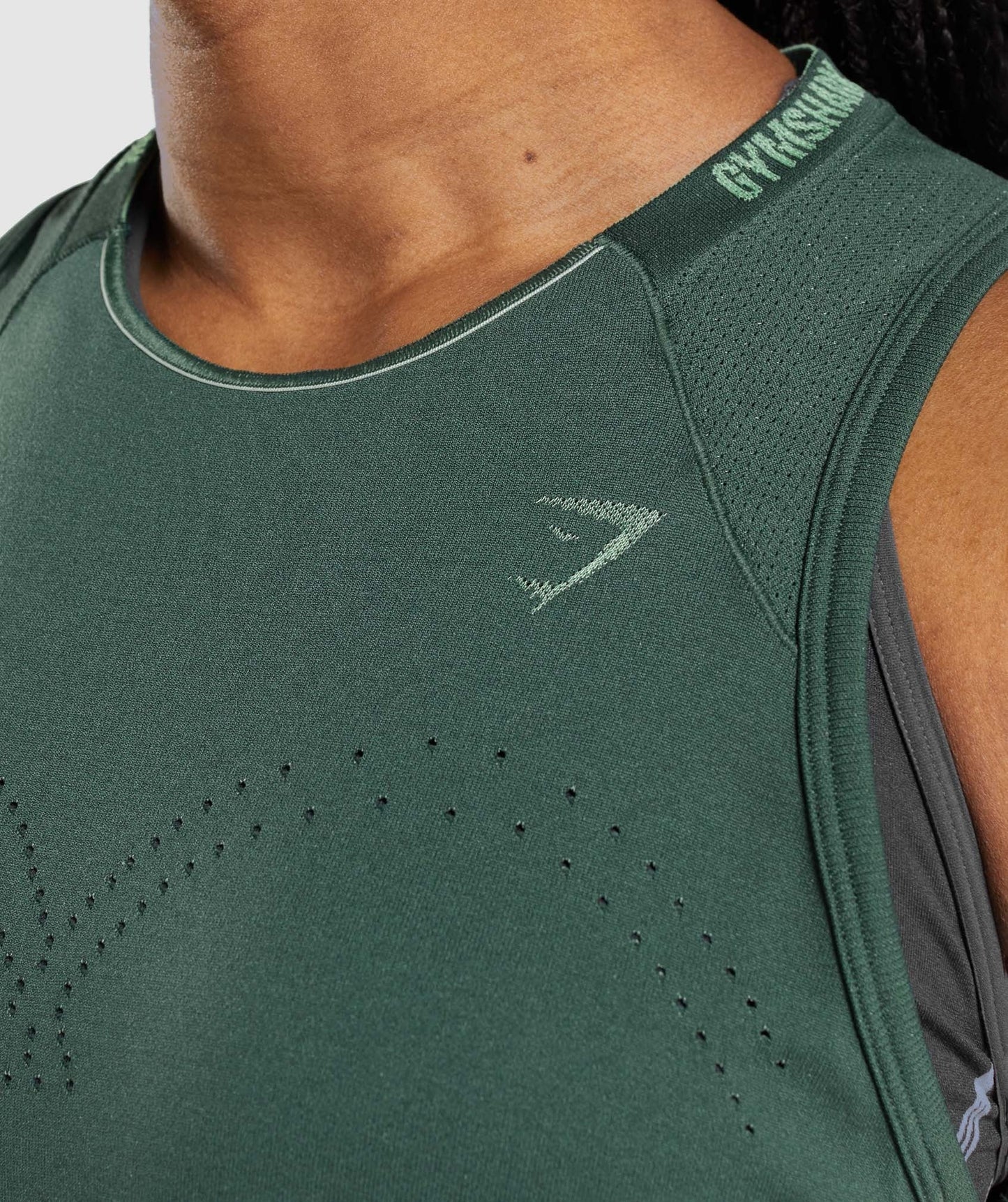 Gymshark Apex Seamless Tank - Obsidian Green/Cucumber Green