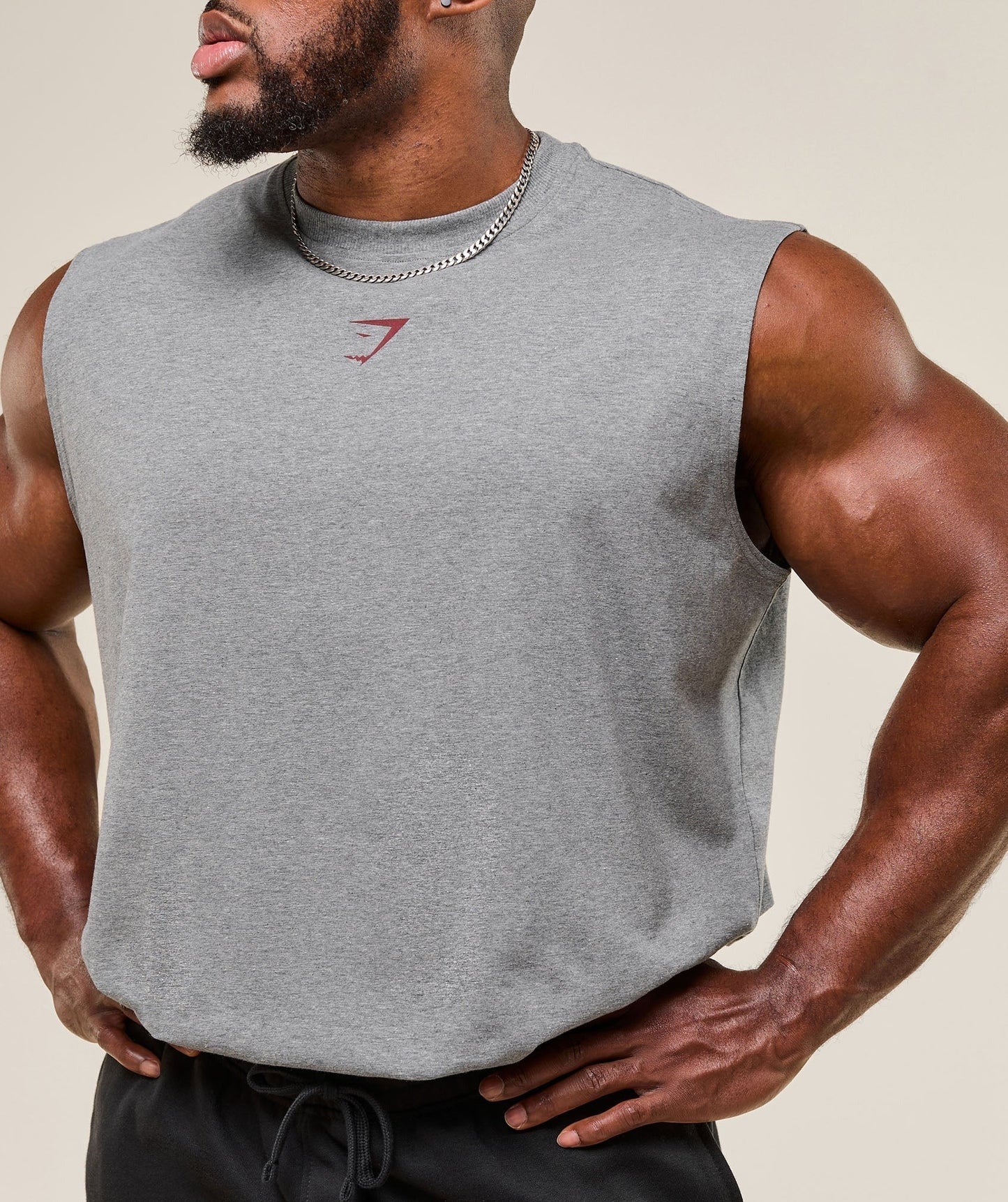 Gymshark Power Cut Off Tank - Charcoal Core Marl