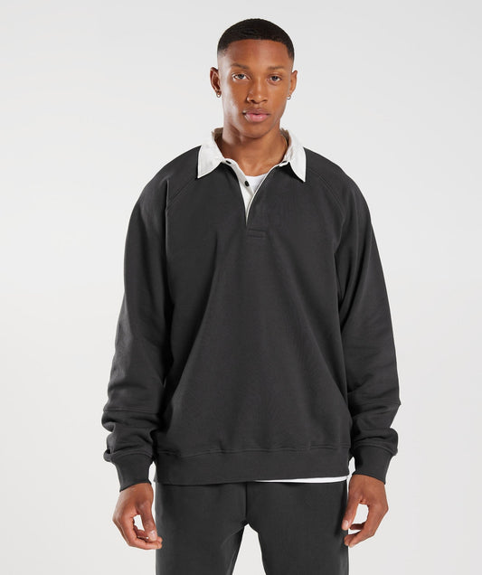 Gymshark Rest Day Essentials Sweat Polo - Onyx Grey