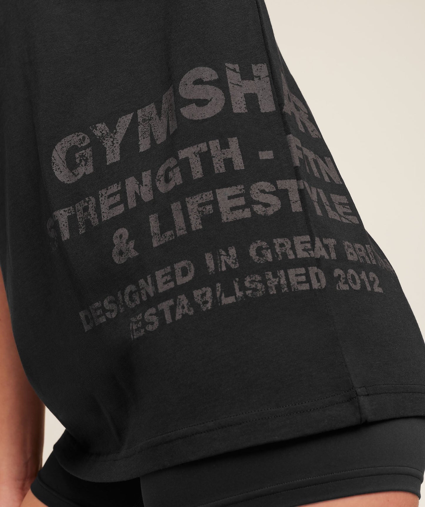 Gymshark Stacked Graphic Short Sleeve T-Shirt - Black