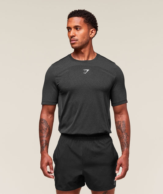 Gymshark Lightweight Seamless T-Shirt - Black/Silhouette Grey