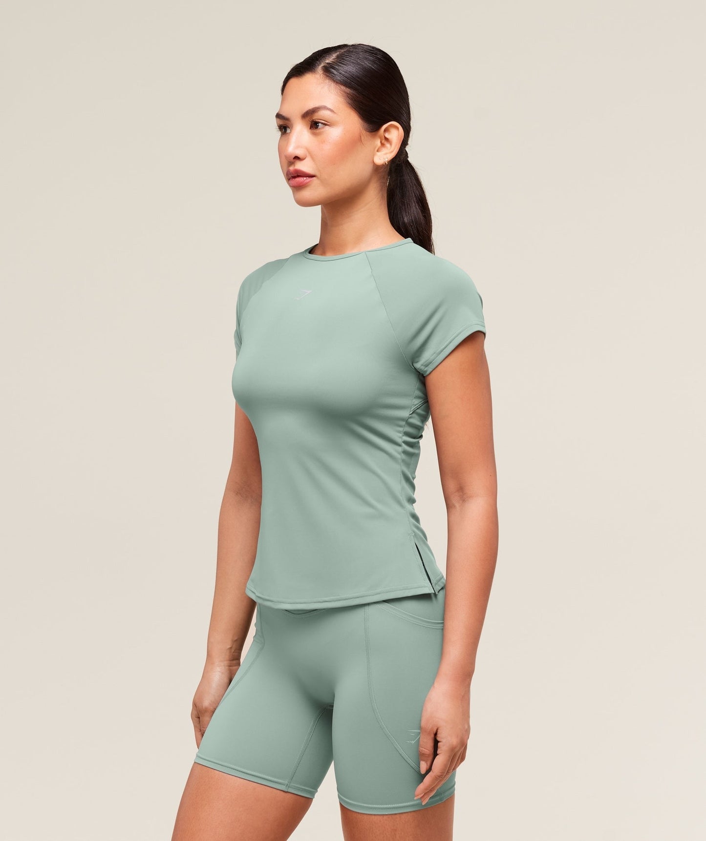 Gymshark Running Back Vent T-Shirt - Celeste Blue