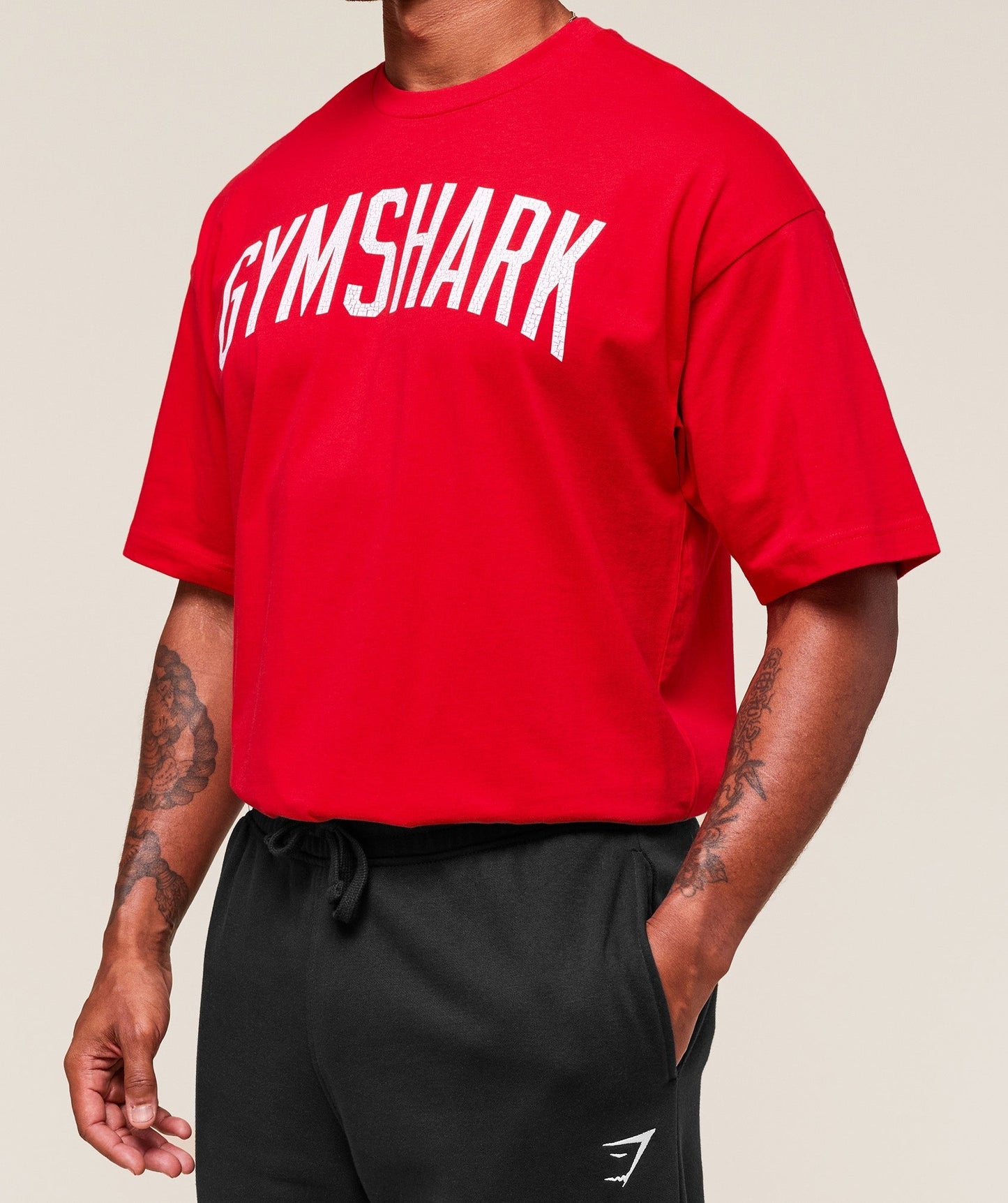 Gymshark Worn Graphic T-Shirt - Athletic Red
