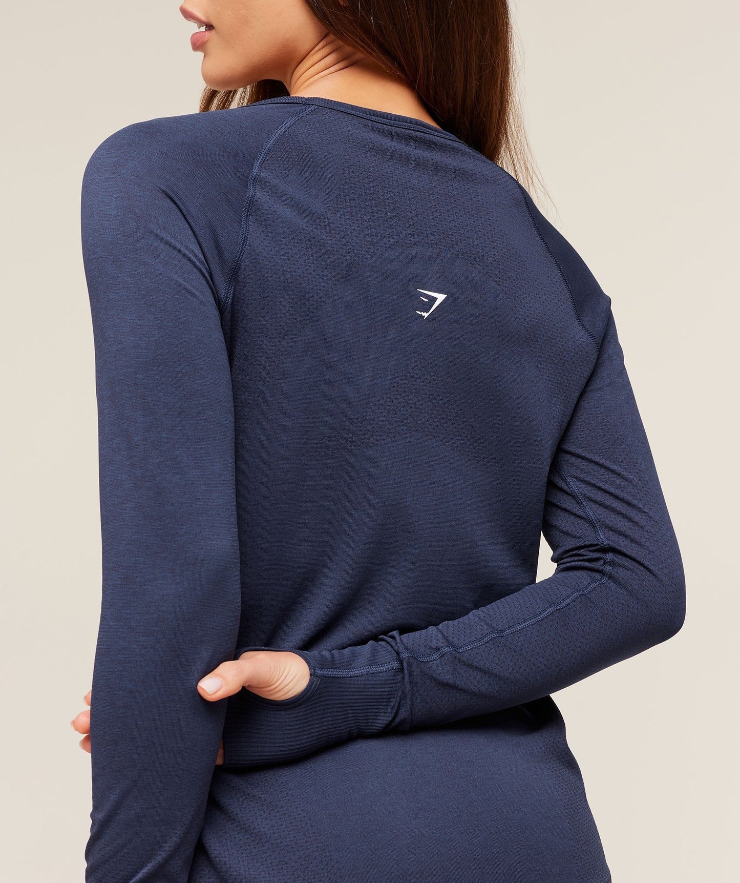 Gymshark Vital Seamless Light Long Sleeve Top - Heavy Blue/ Marl