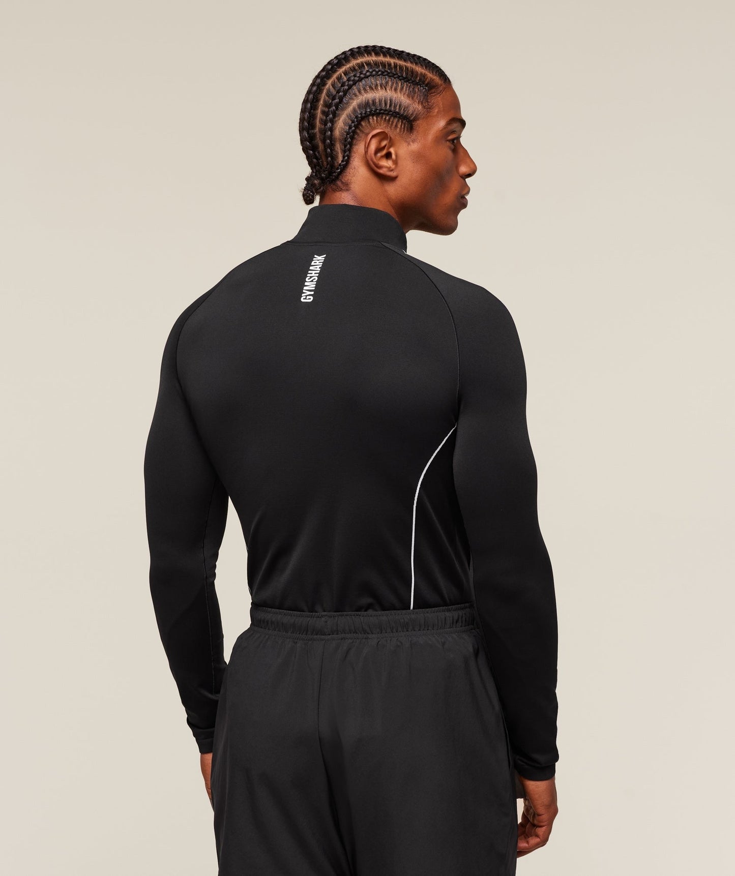 Gymshark Clean Contour Seamless 1/4 Zip - Black/White