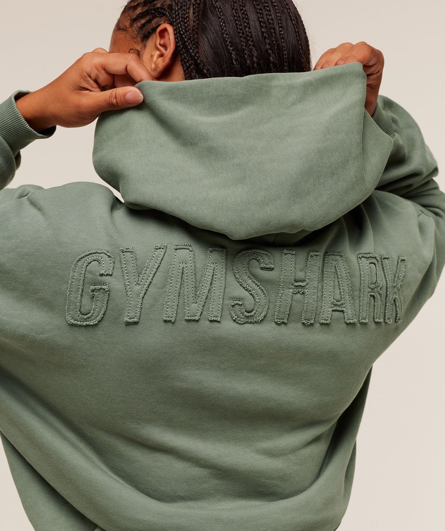 Gymshark Power Washed Oversized Hoodie - Unit Green/Acid Wash
