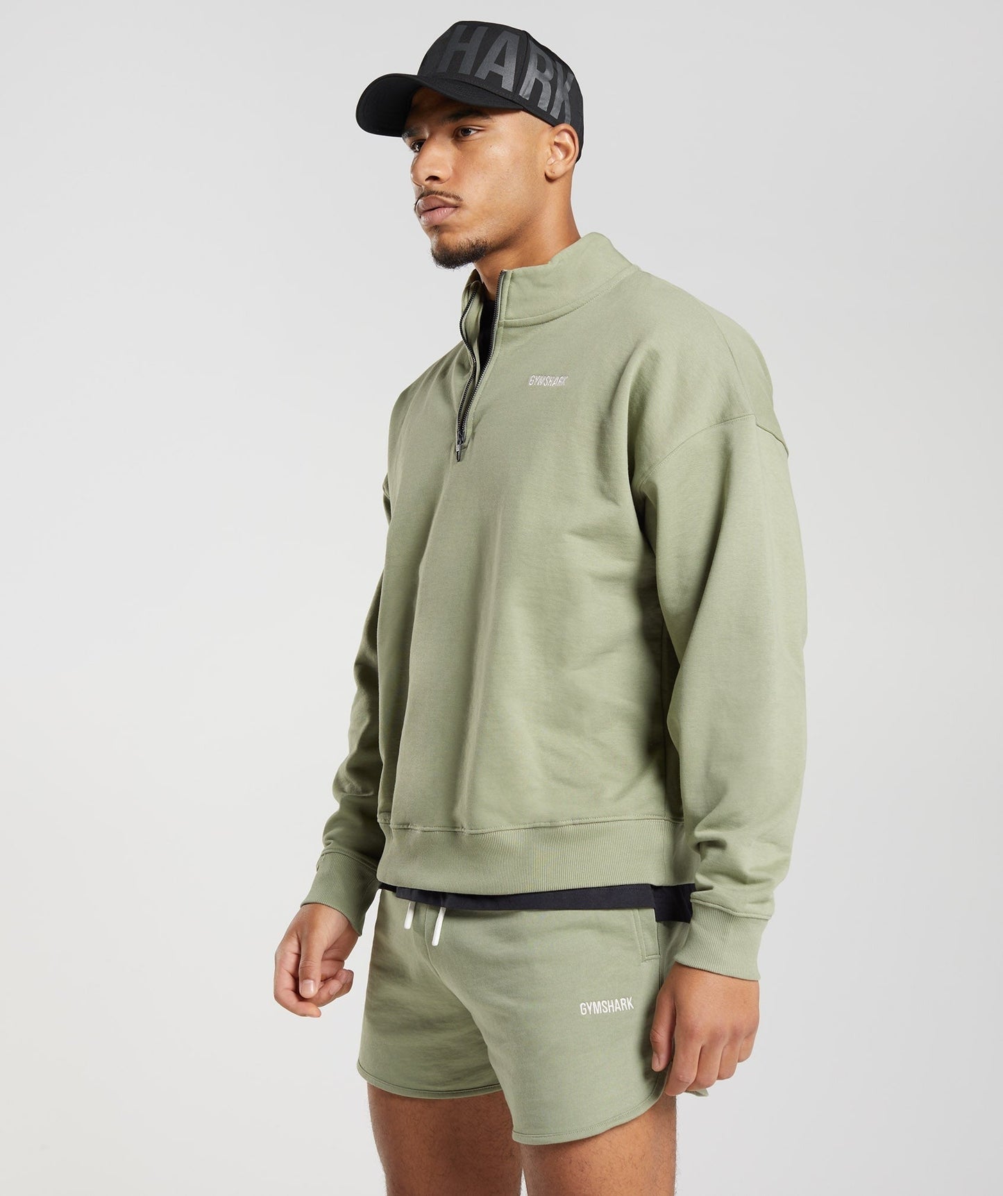 Gymshark Rest Day Sweats 1/4 Zip - Sage Green