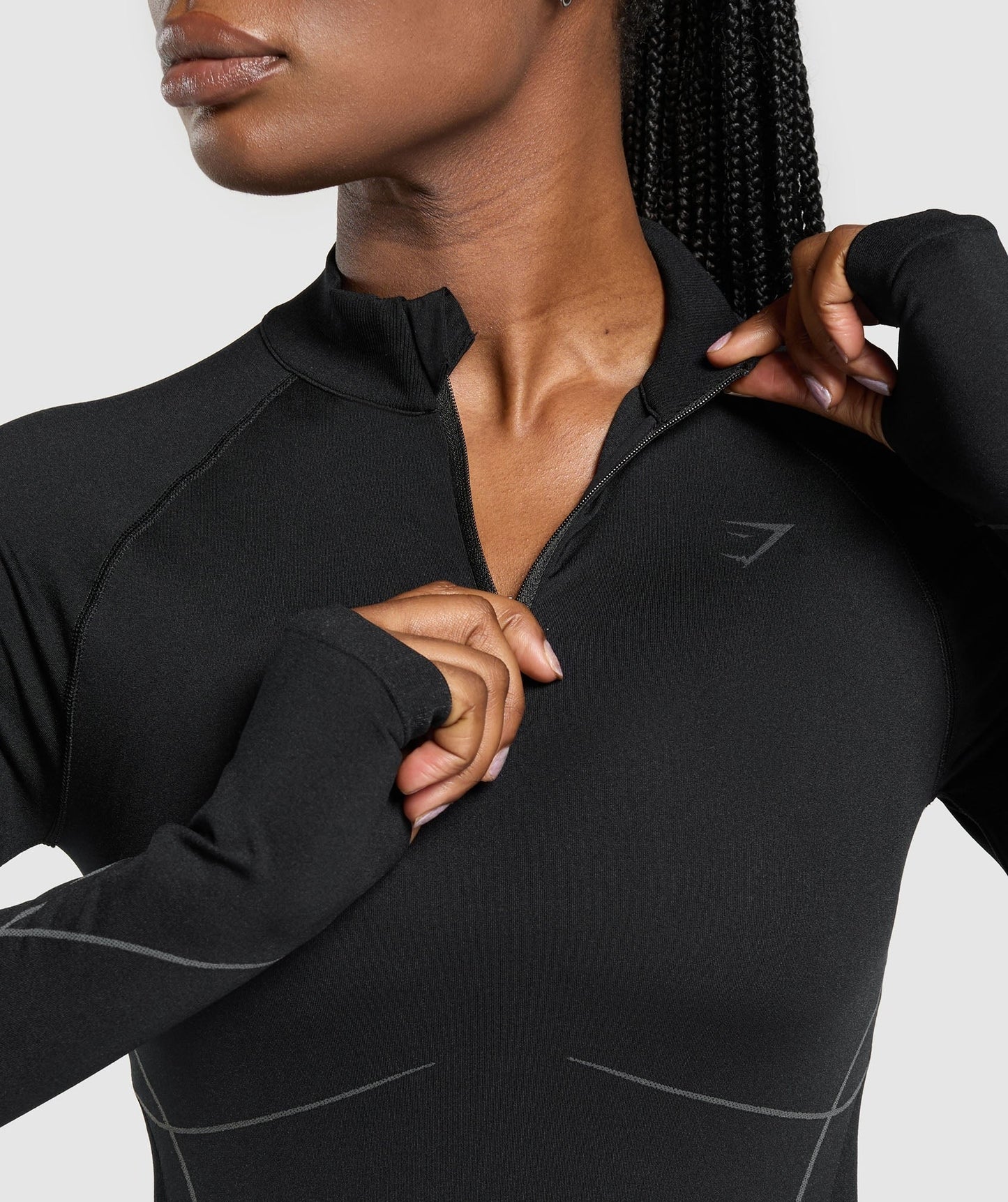 Gymshark Apex Seamless 1/4 Zip Pullover - Black/Graphite Grey