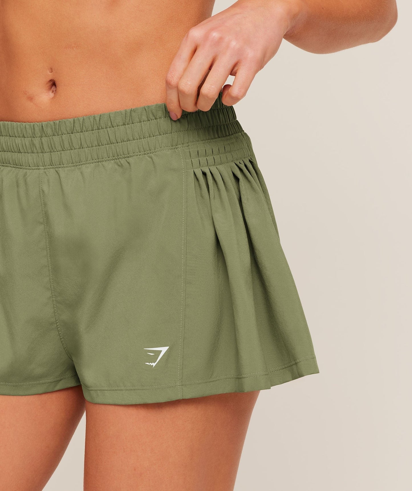 Gymshark Flutter Woven Shorts - GS Grounded Green