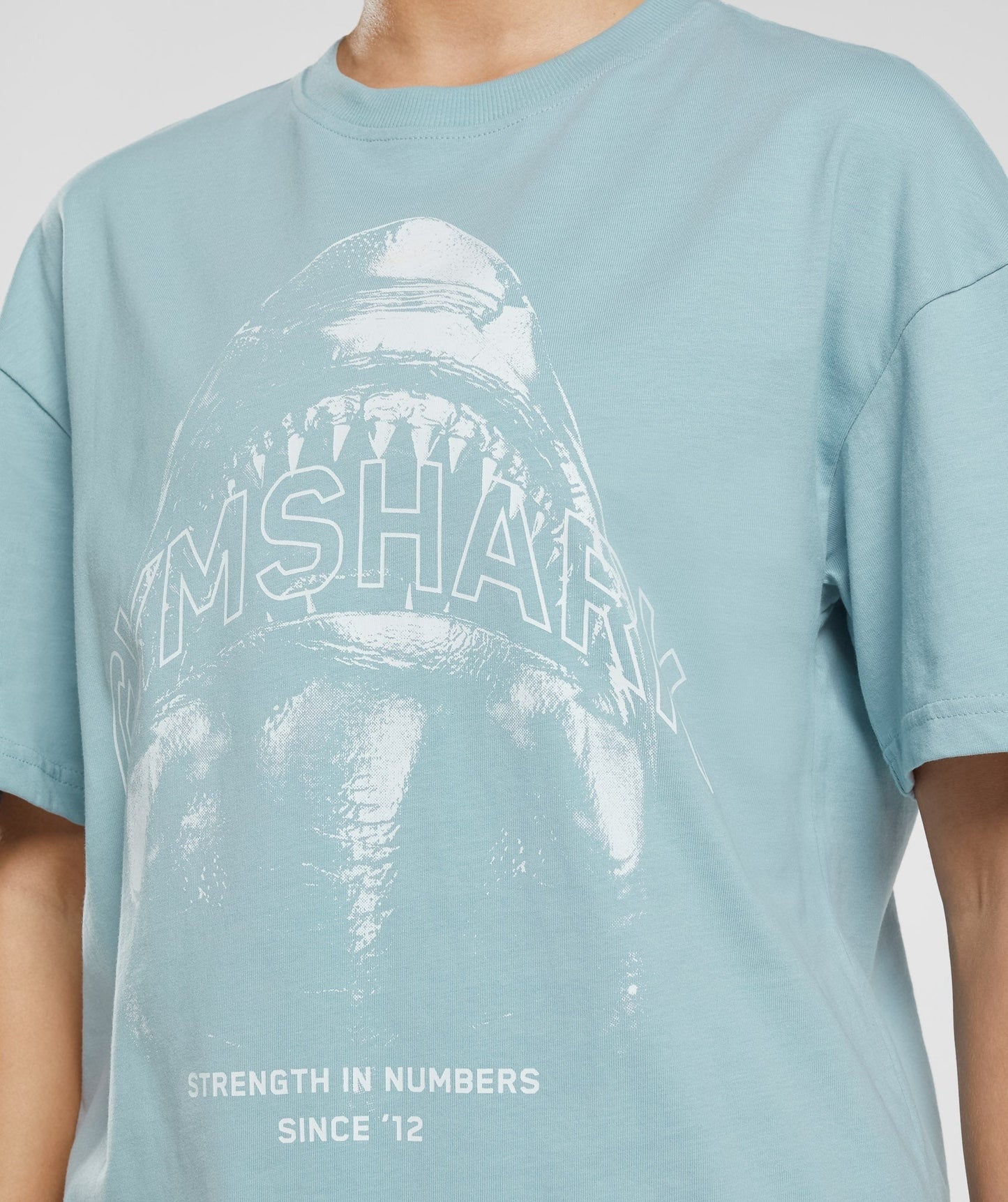 Gymshark Shark Attack Oversized T-Shirt - Blue