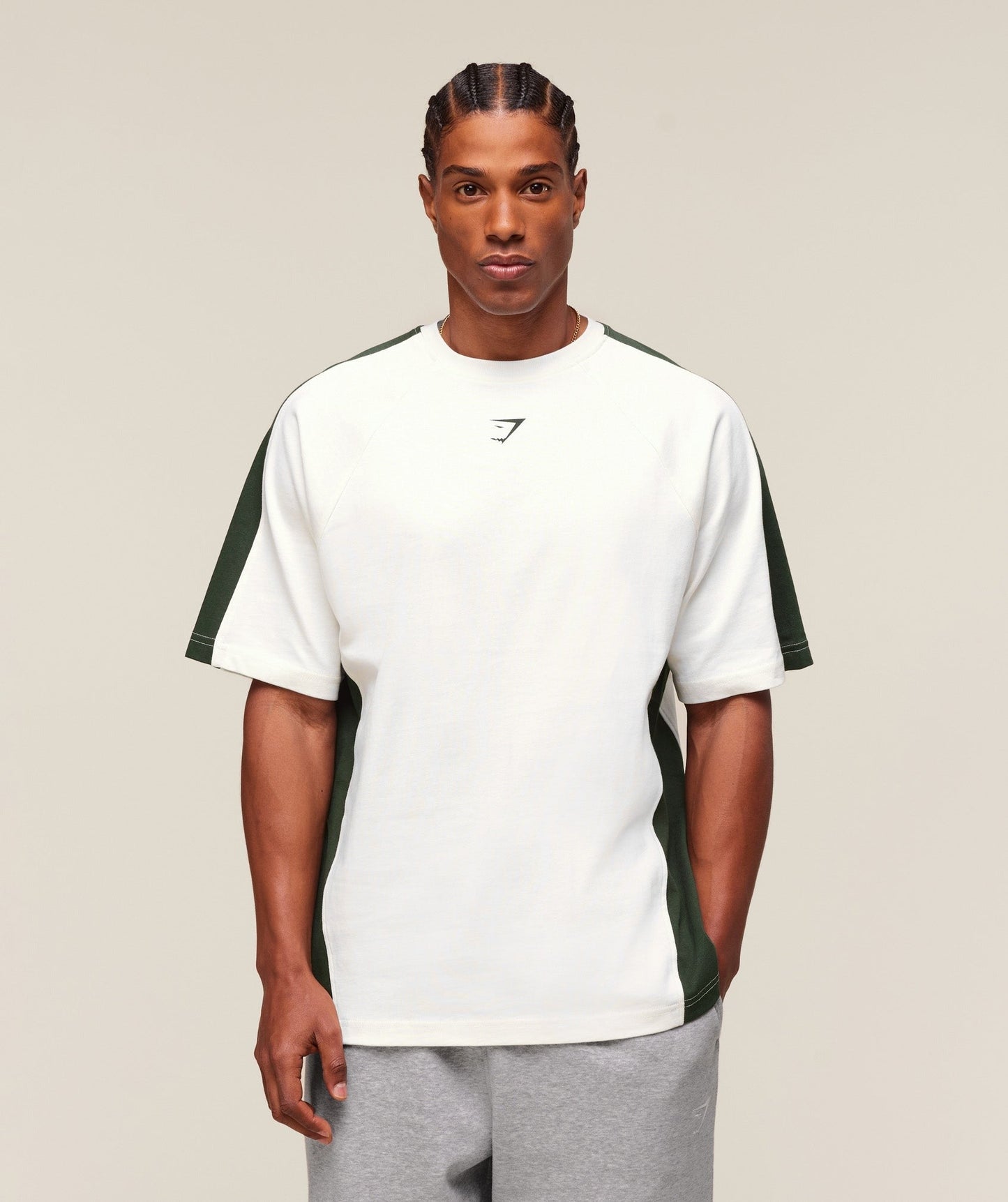 Gymshark GSLC 66 T-Shirt - Soft White/Trail Green