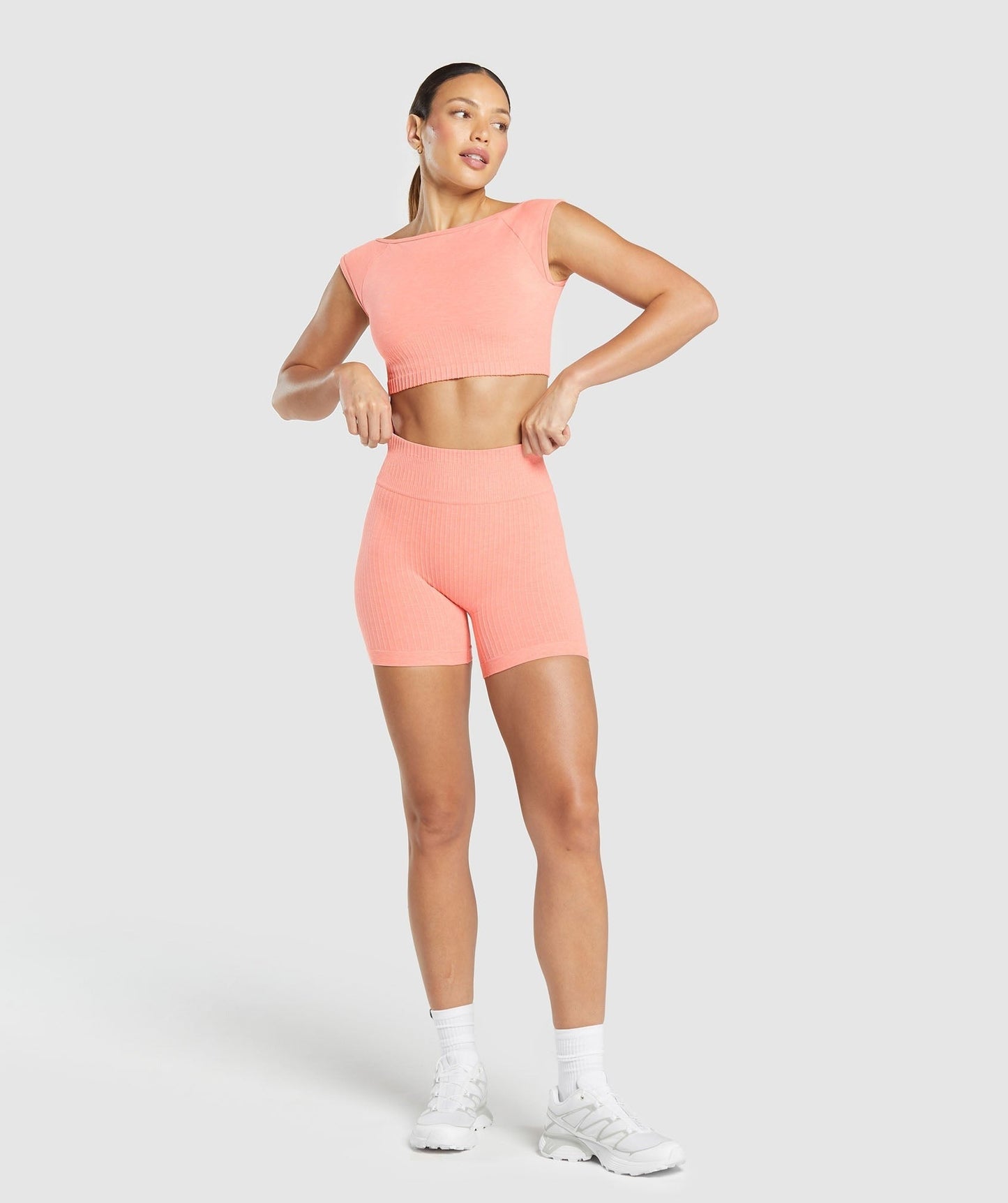 Gymshark Luxe Seamless Shorts - Muted Coral Marl
