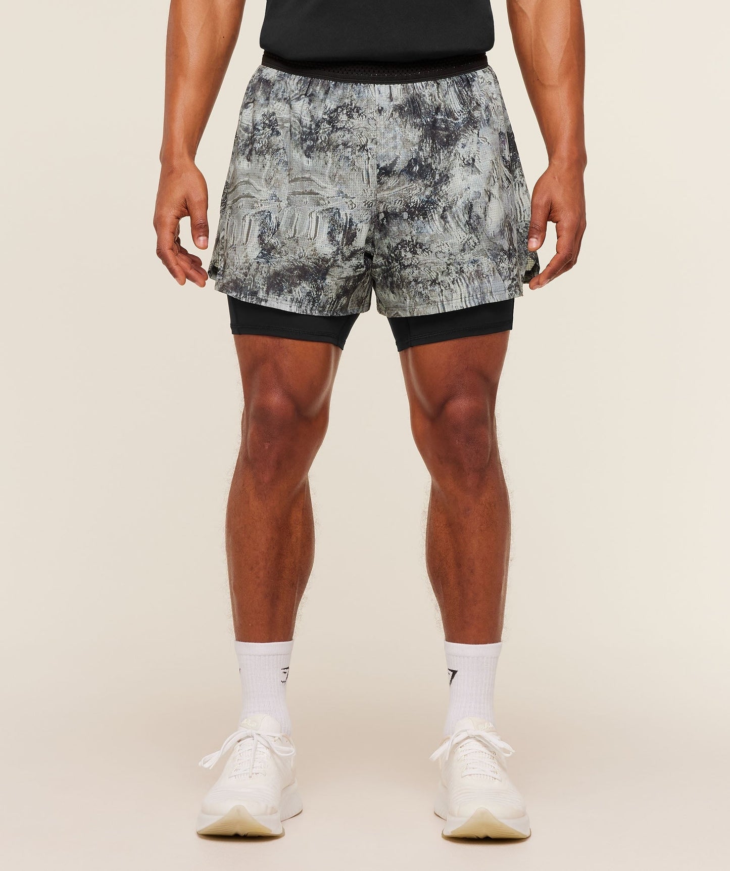 Gymshark Running 4" 2in1 Shorts - Dark Grey / Black