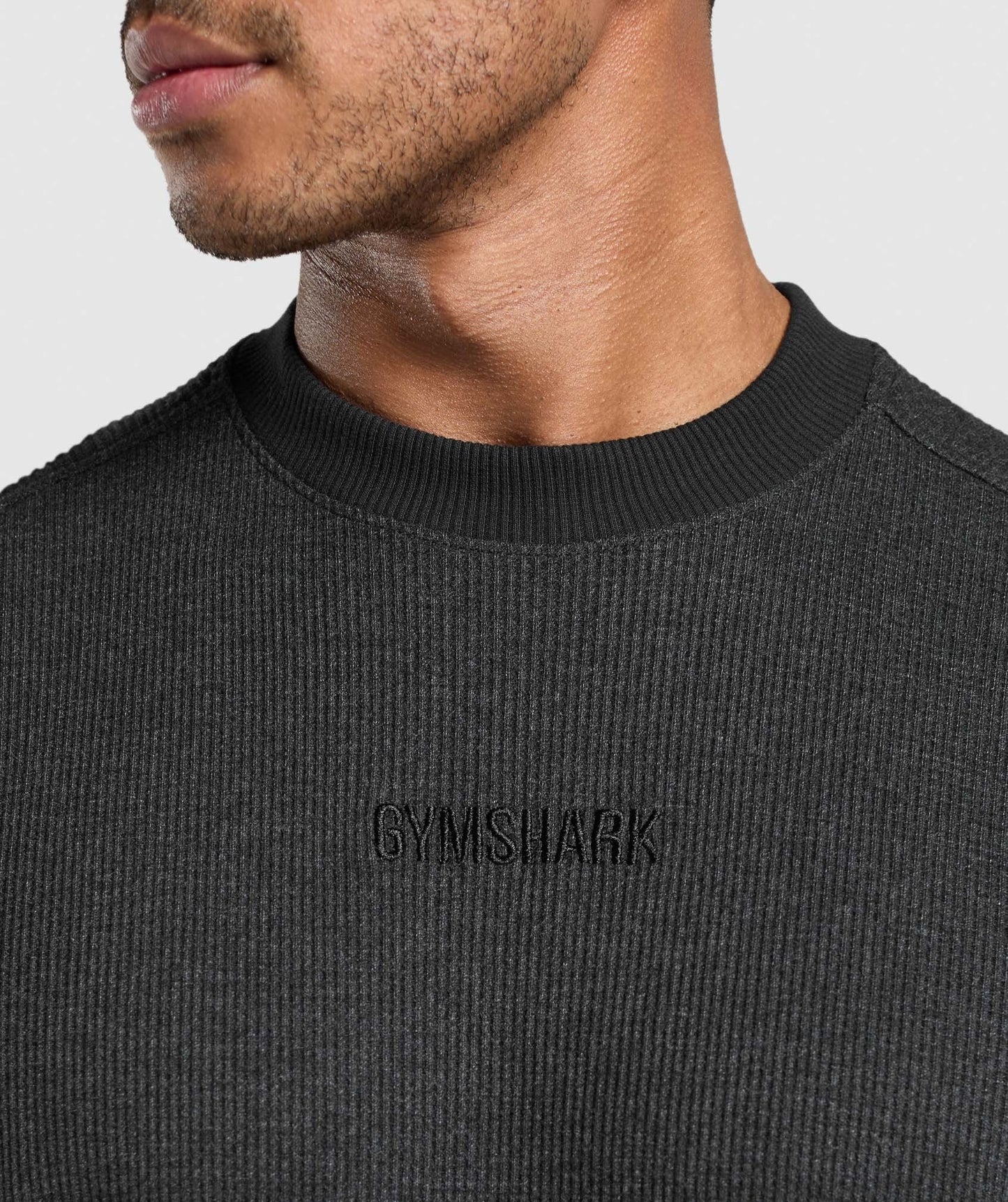Gymshark Waffle Oversized T-Shirt - Black