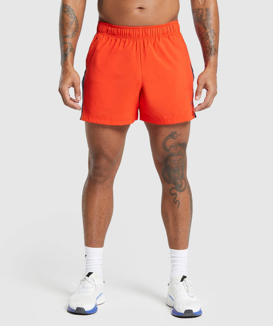 Gymshark Sport 5" Shorts - Electric Orange/Navy