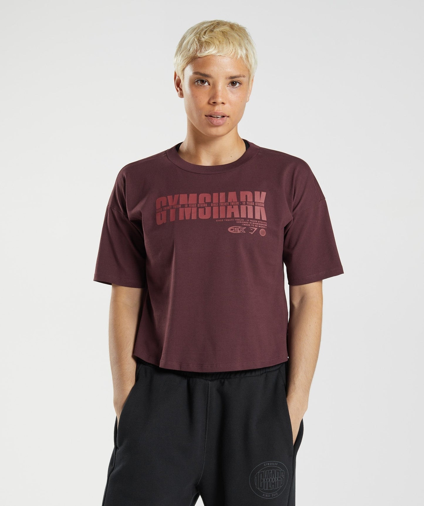 Gymshark GS10 Year Midi Top - Baked Maroon