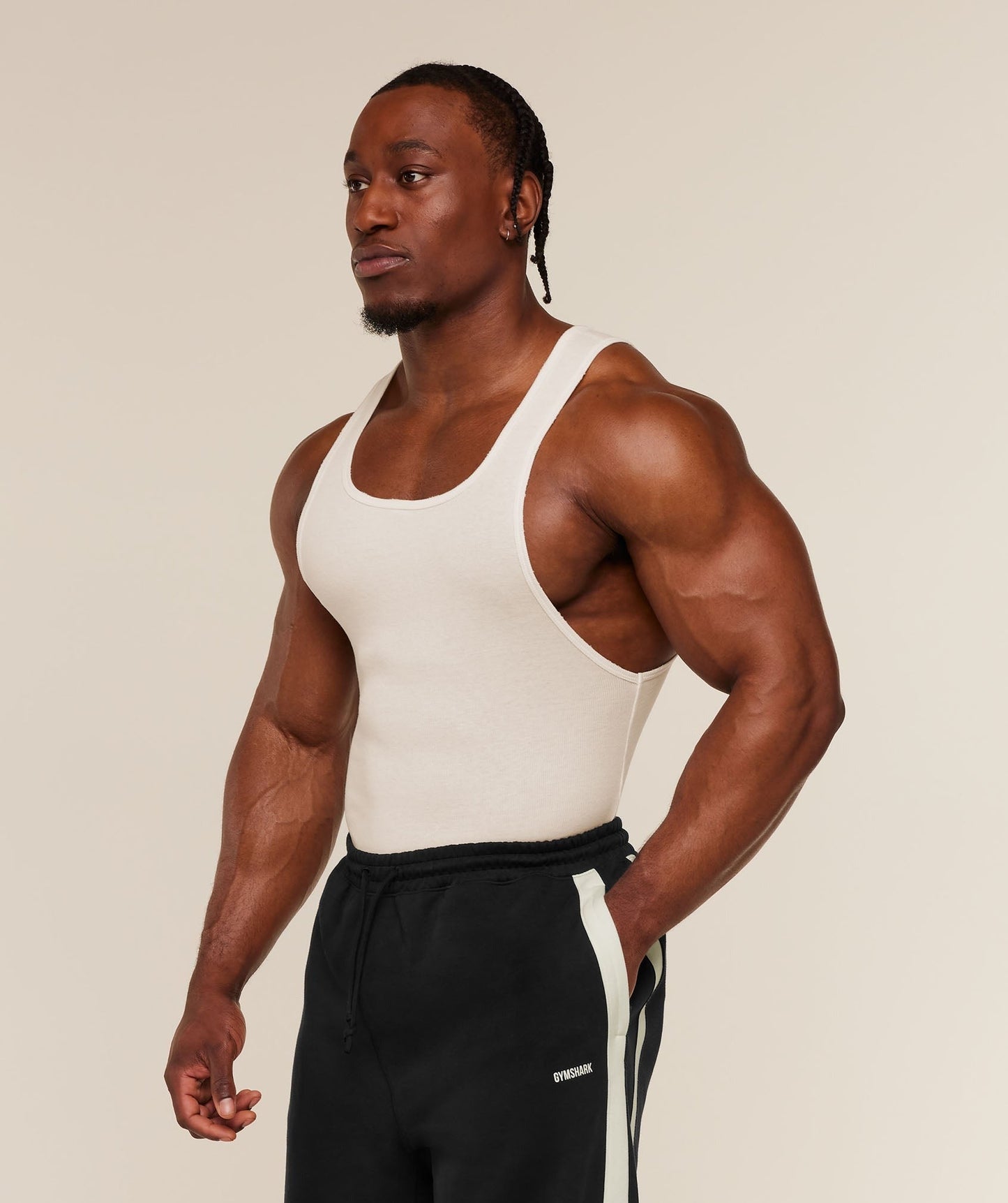 Gymshark x CBUM Ribbed Tank - Soft White