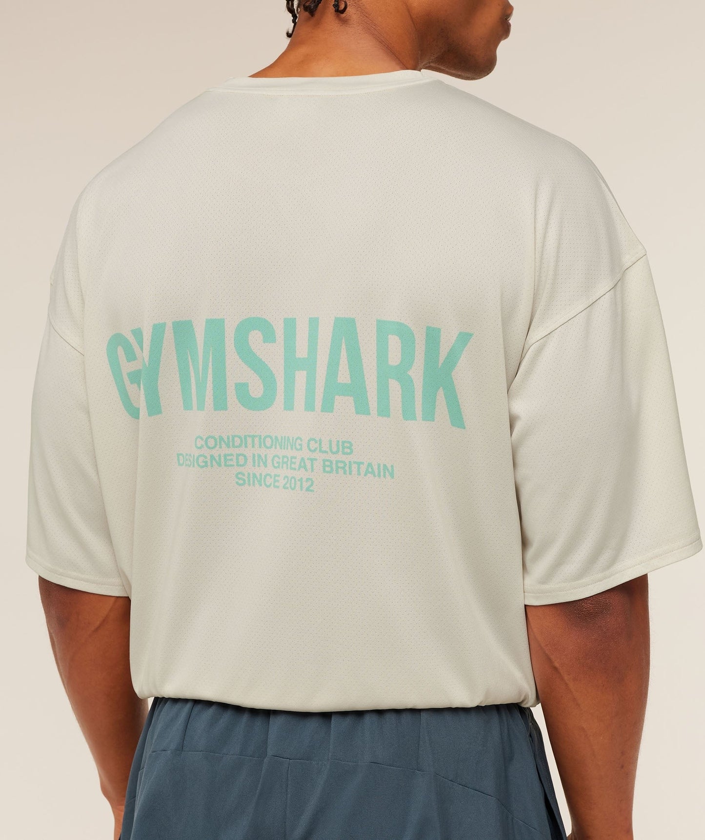 Gymshark Conditioning Club Washed T-Shirt - Soft White/Pop Turquoise/Wash