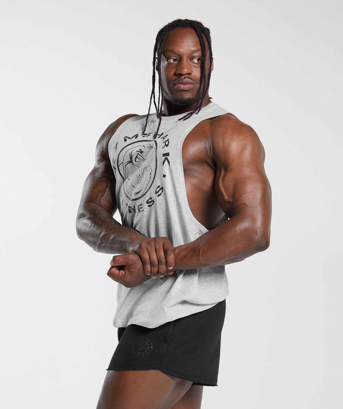 Gymshark Legacy Drop Arm Tank - Light Grey Marl