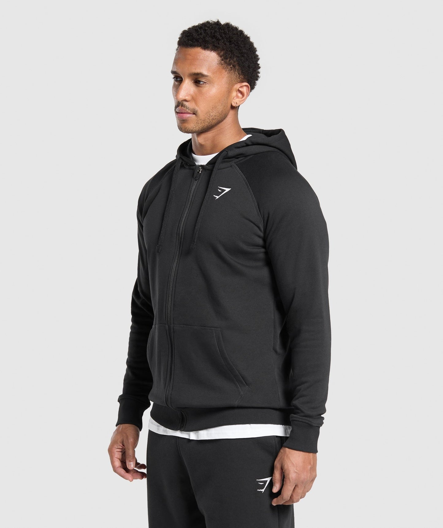 Gymshark Crest Zip Up Hoodie - Black