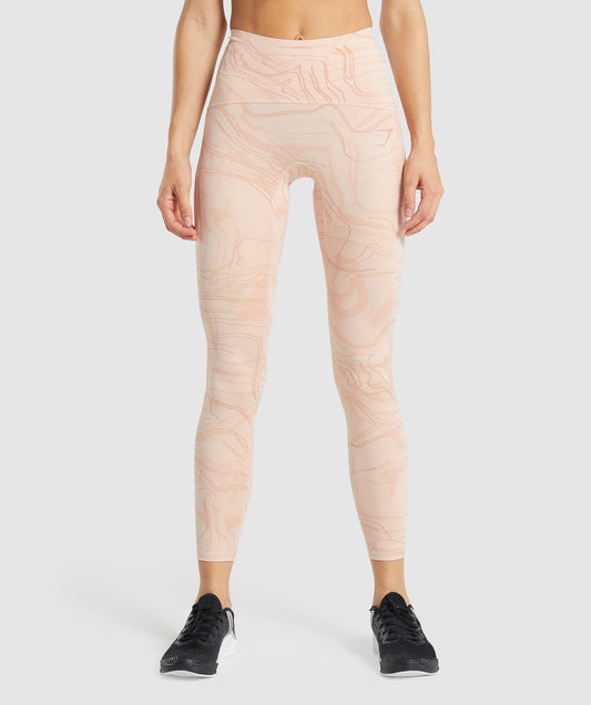 Gymshark GS Power Support Leggings - Light Pink Print