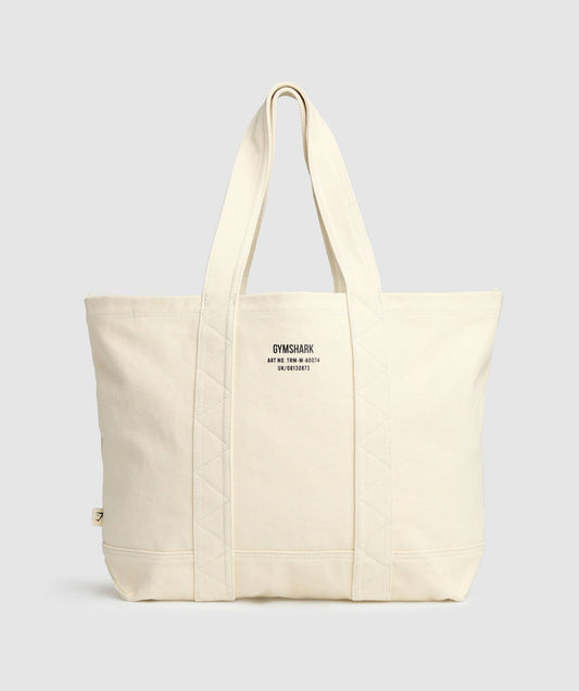 Gymshark Tactical Canvas Tote Bag - Ecru White