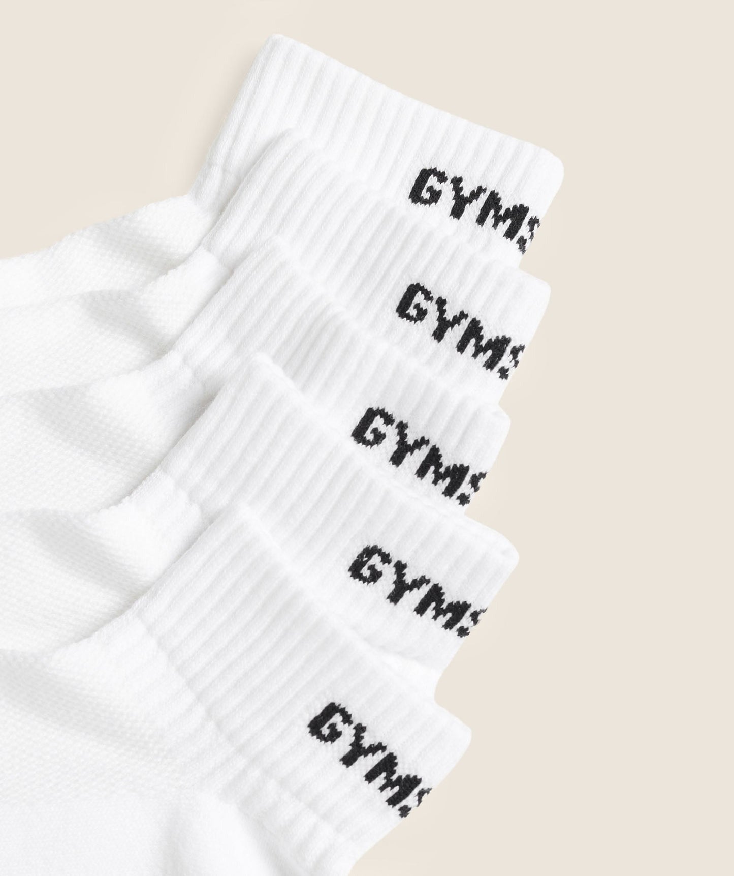 Gymshark Quarter Socks 5pk - White
