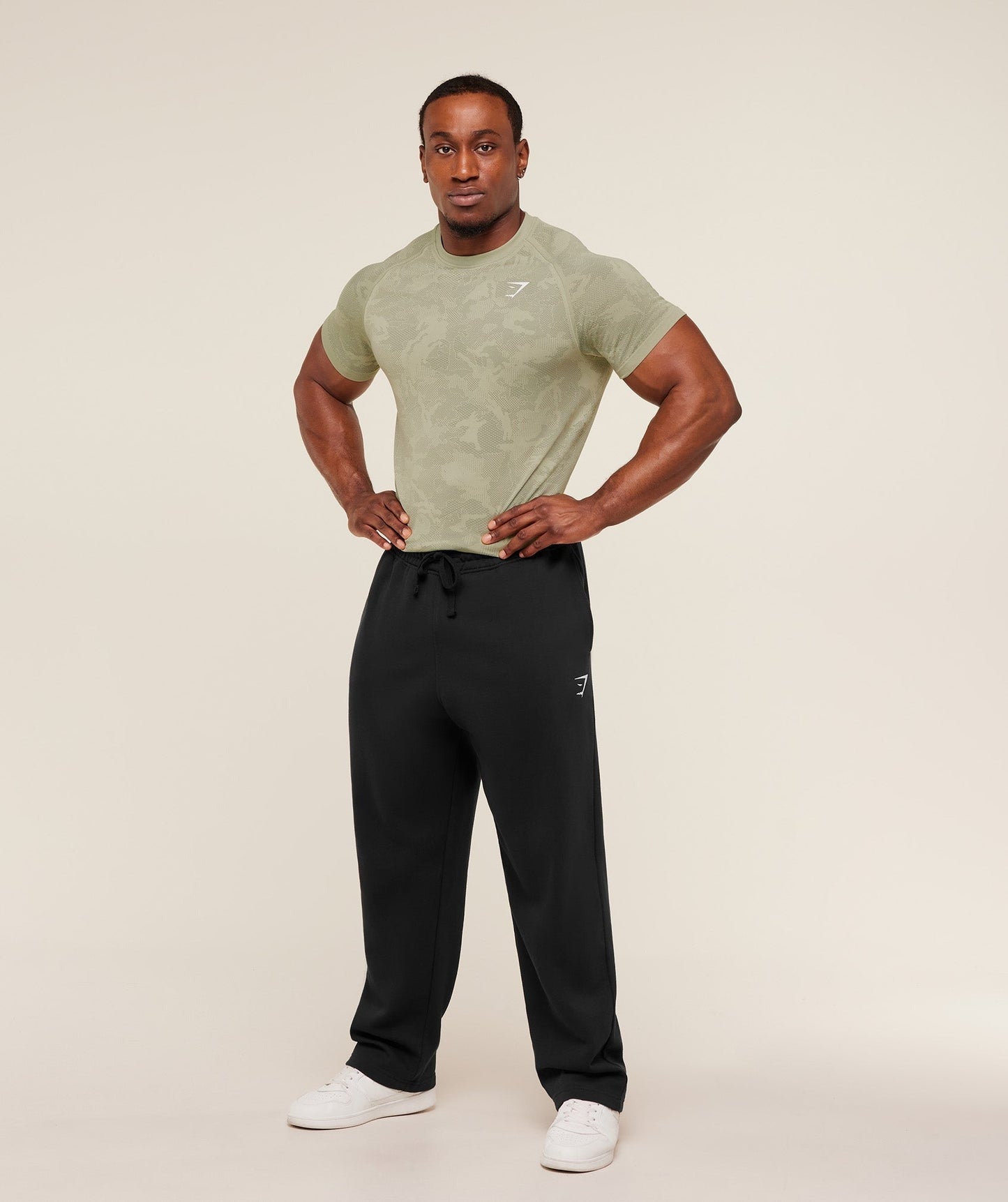 Gymshark Geo Seamless T-Shirt - Haze Green / Unit Green