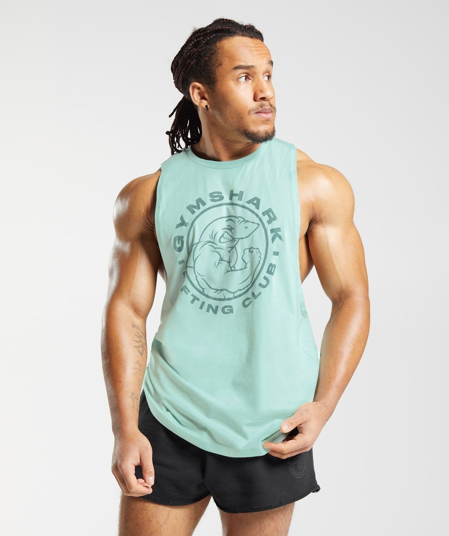 Gymshark Legacy Drop Arm Tank - Aqua Green