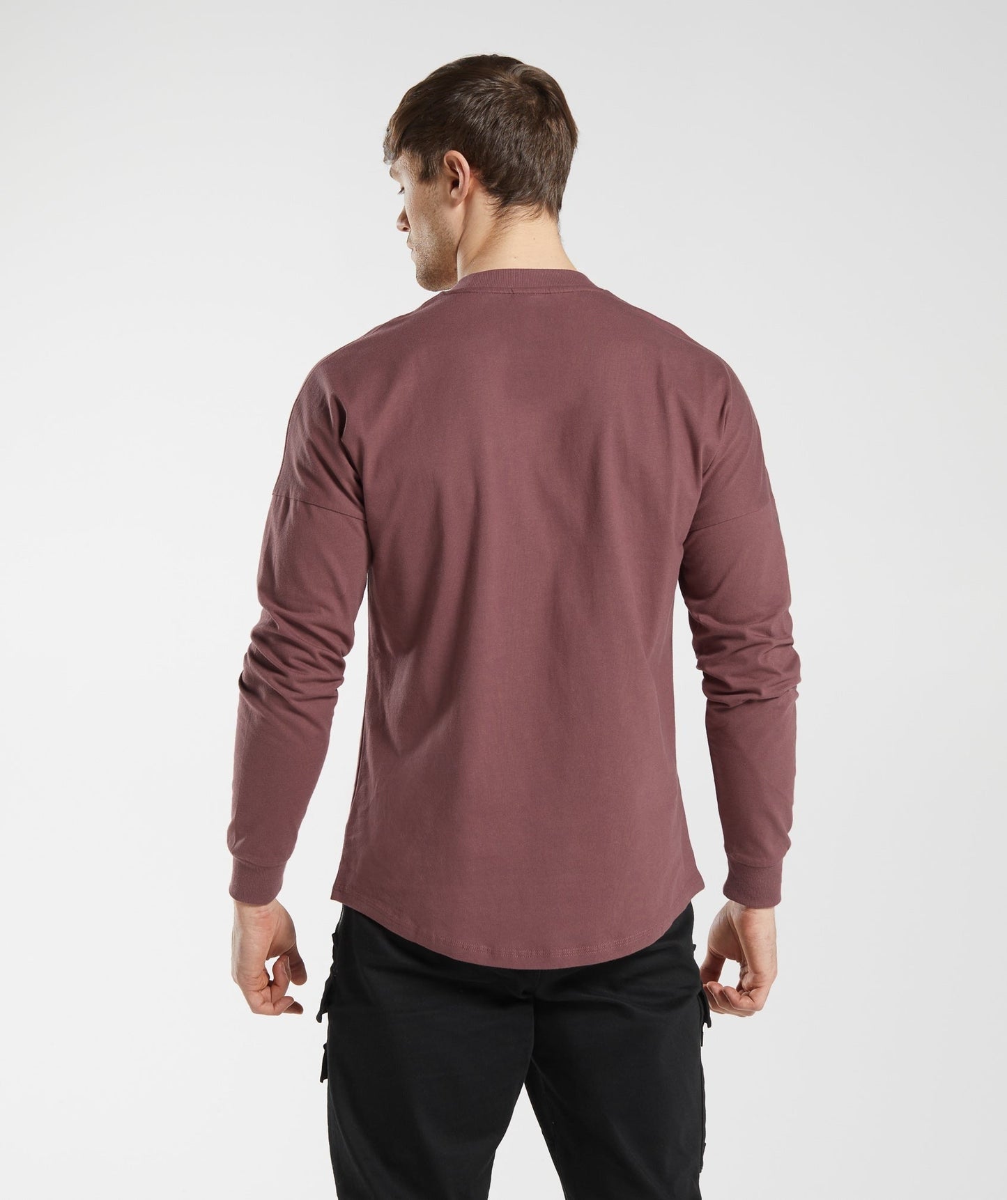 Gymshark GS x David Laid Oversized Long Sleeve T-Shirt - Magenta Brown