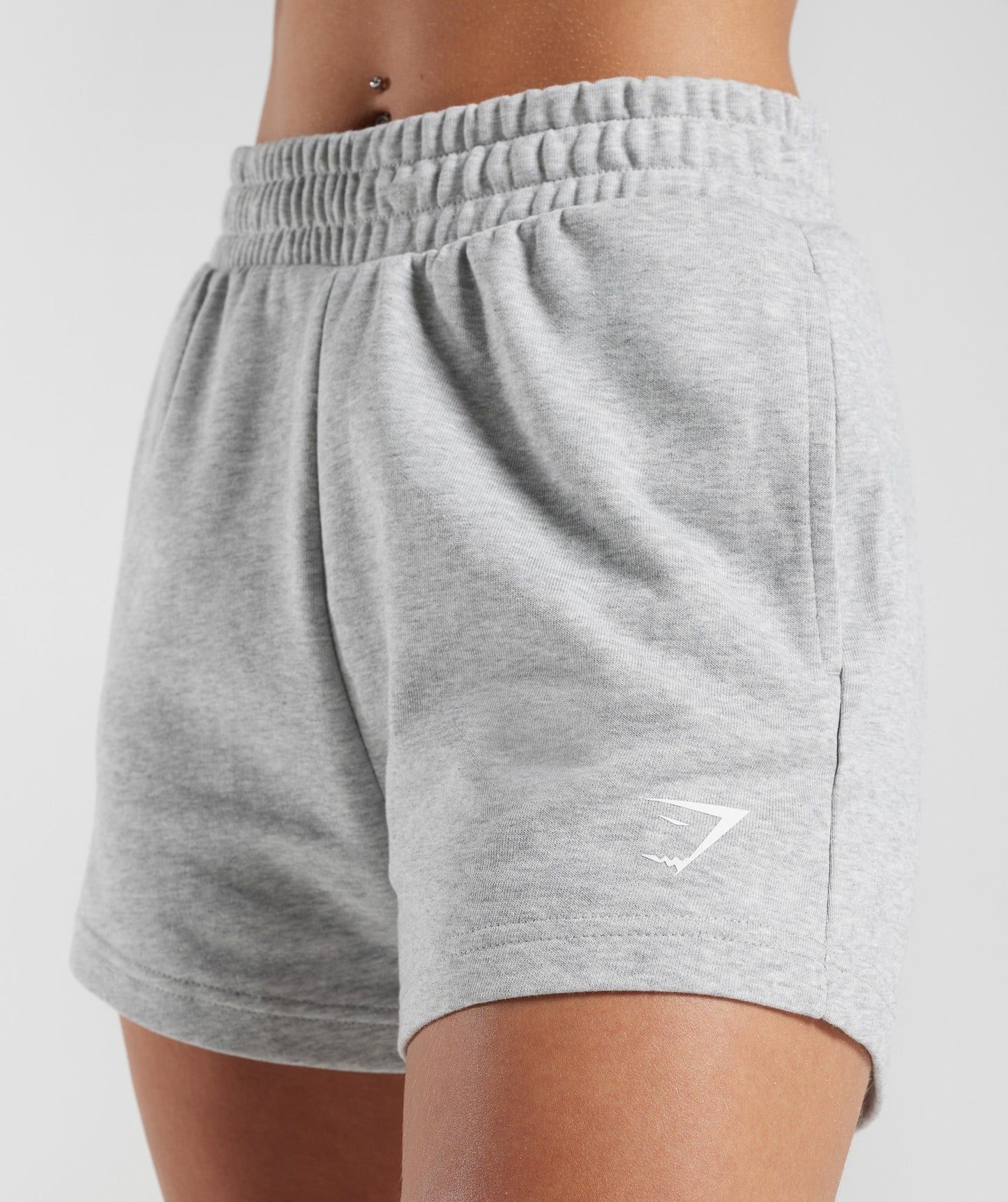 Gymshark Strong Peach Graphic Shorts - Light Grey Marl