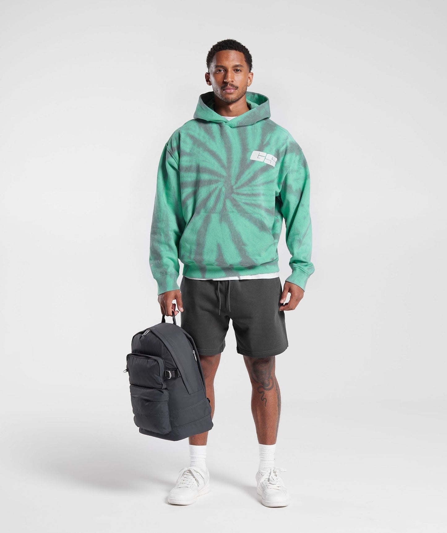 Gymshark Rest Day Hoodie - Oxidized Green/Silhouette Grey/Spiral Optic Wash