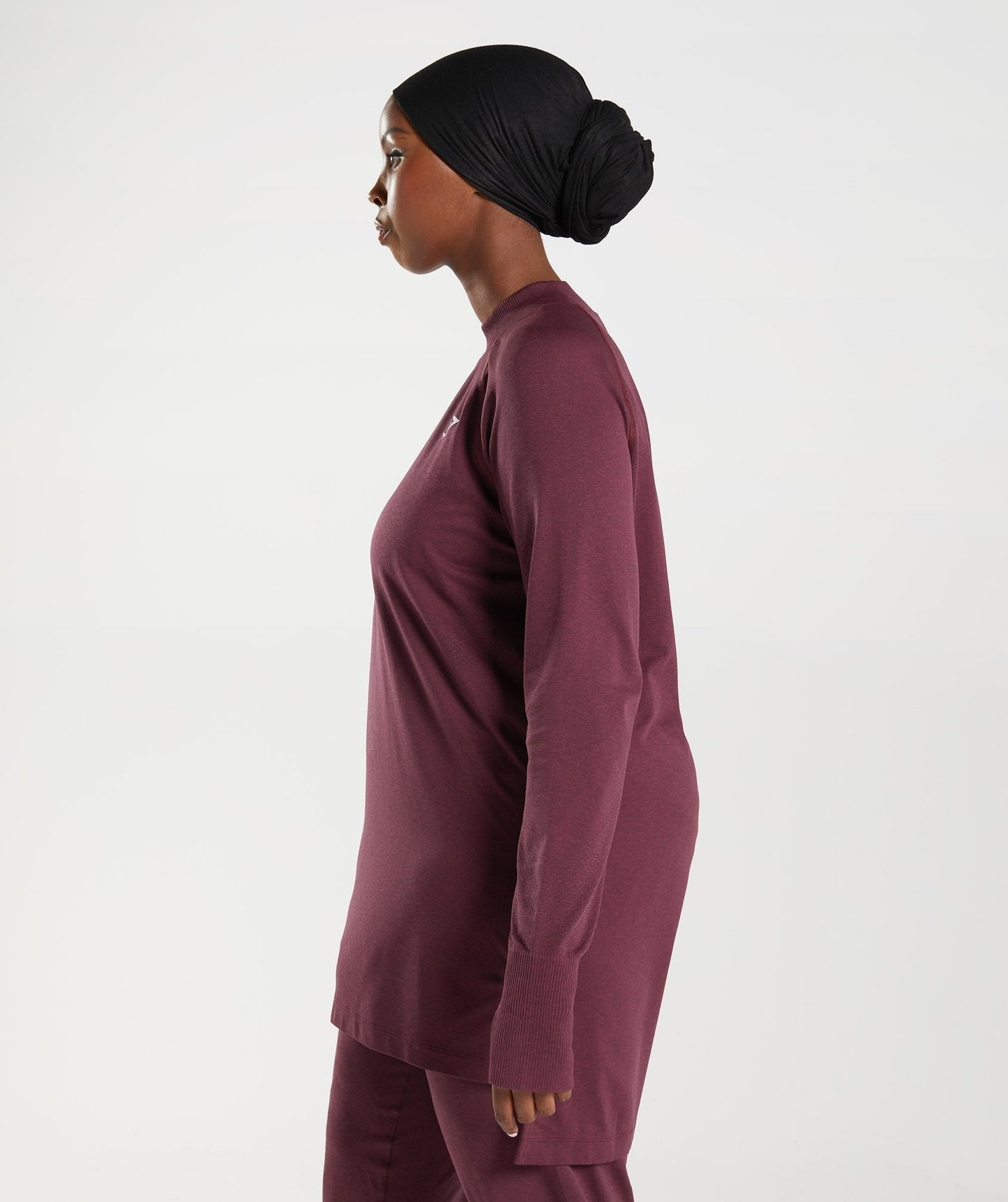 Gymshark Vital Long Line Top - Baked Maroon Marl