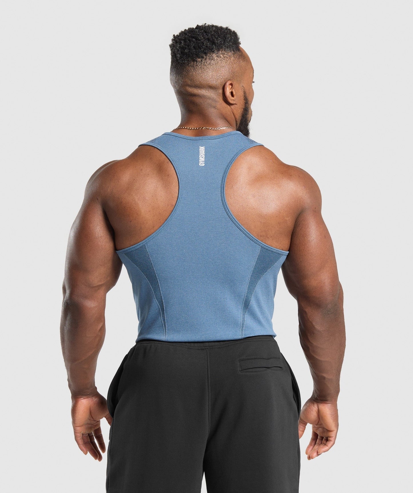 Gymshark Shadow Seamless Stringer - Faded Blue