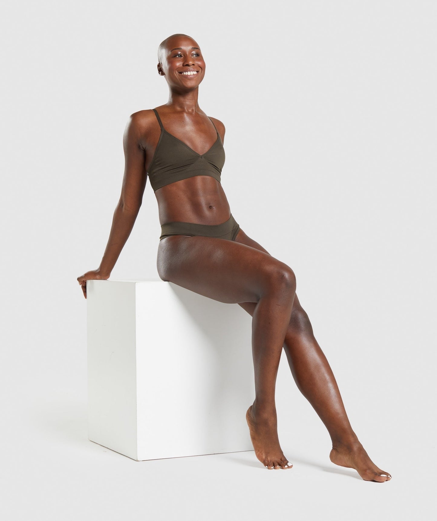 Gymshark Seamless Low Neck Bralette - Espresso Brown