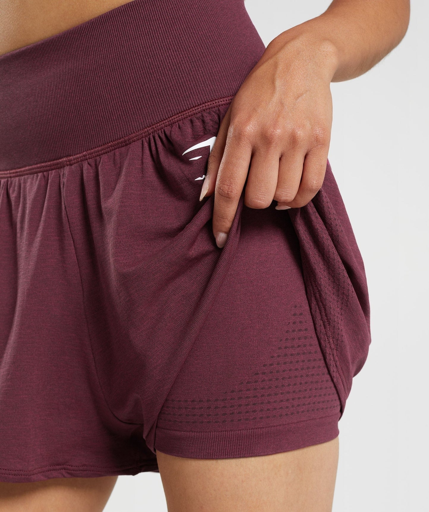 Gymshark Vital 2-in-1 Shorts - Baked Maroon Marl