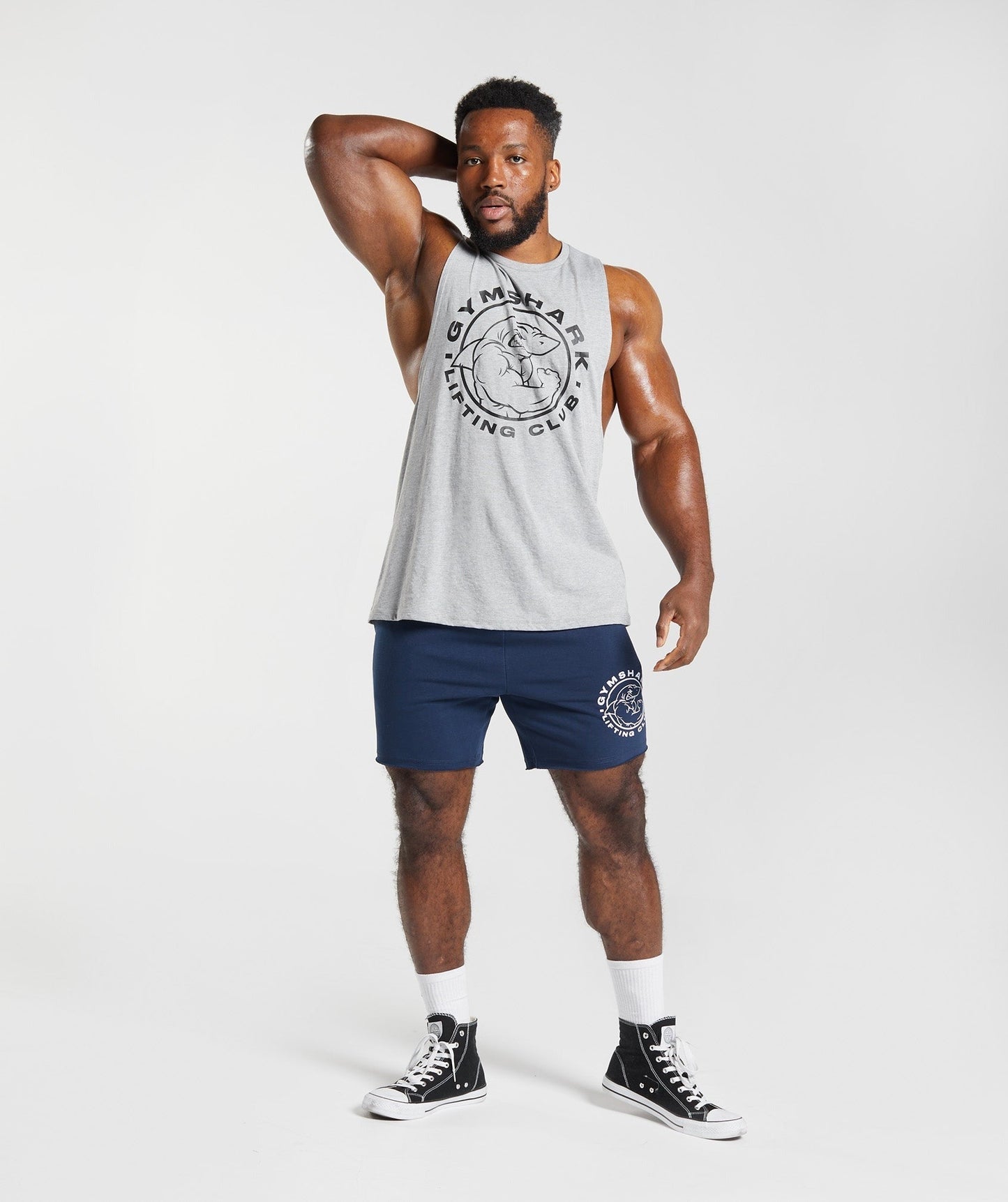 Gymshark Legacy Drop Arm Tank - Light Grey Core Marl