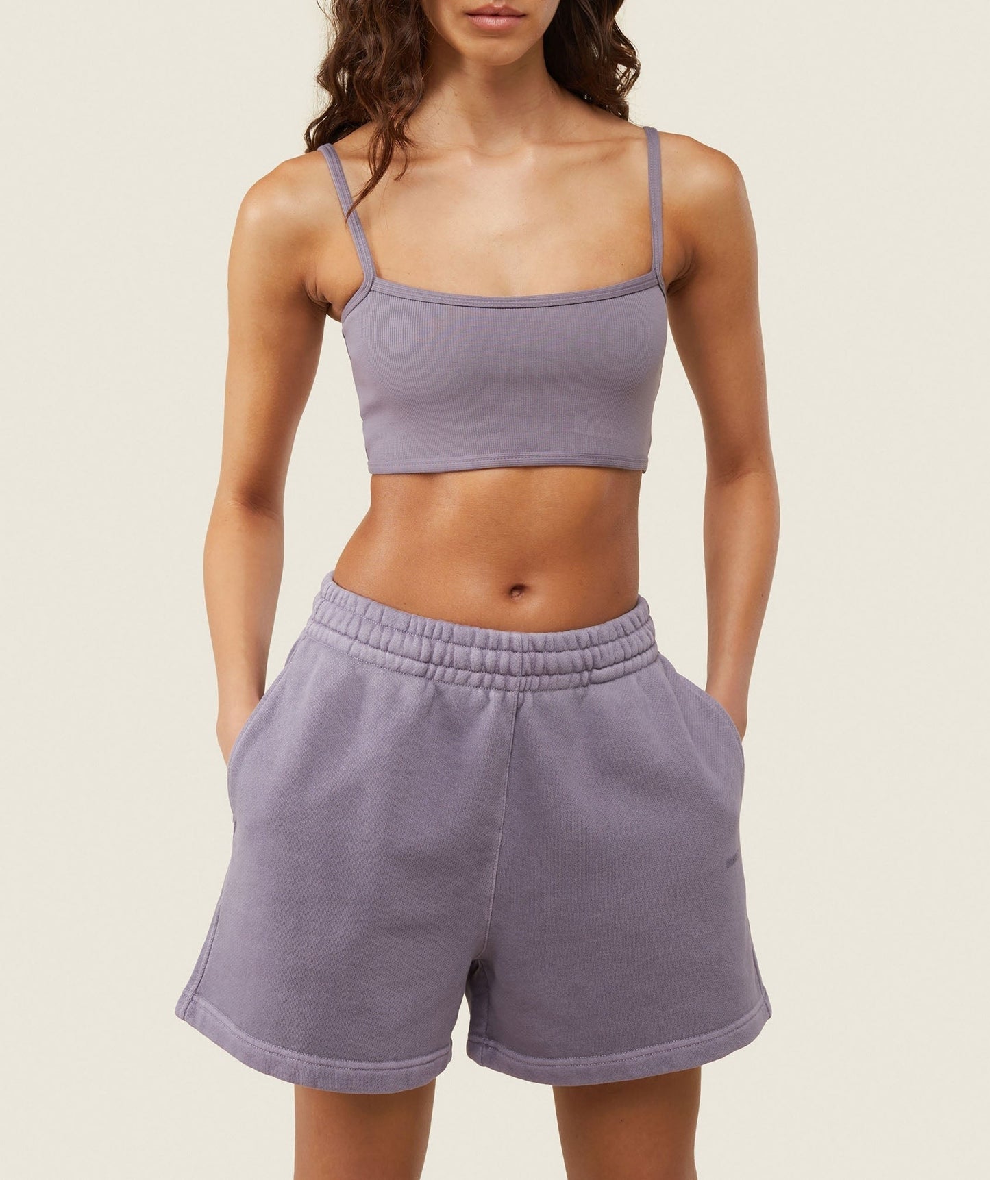 Gymshark everywear Ribbed Bandeau Bra - Fog Purple