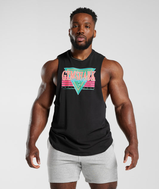 Gymshark Retrowave Drop Arm Tank - Black