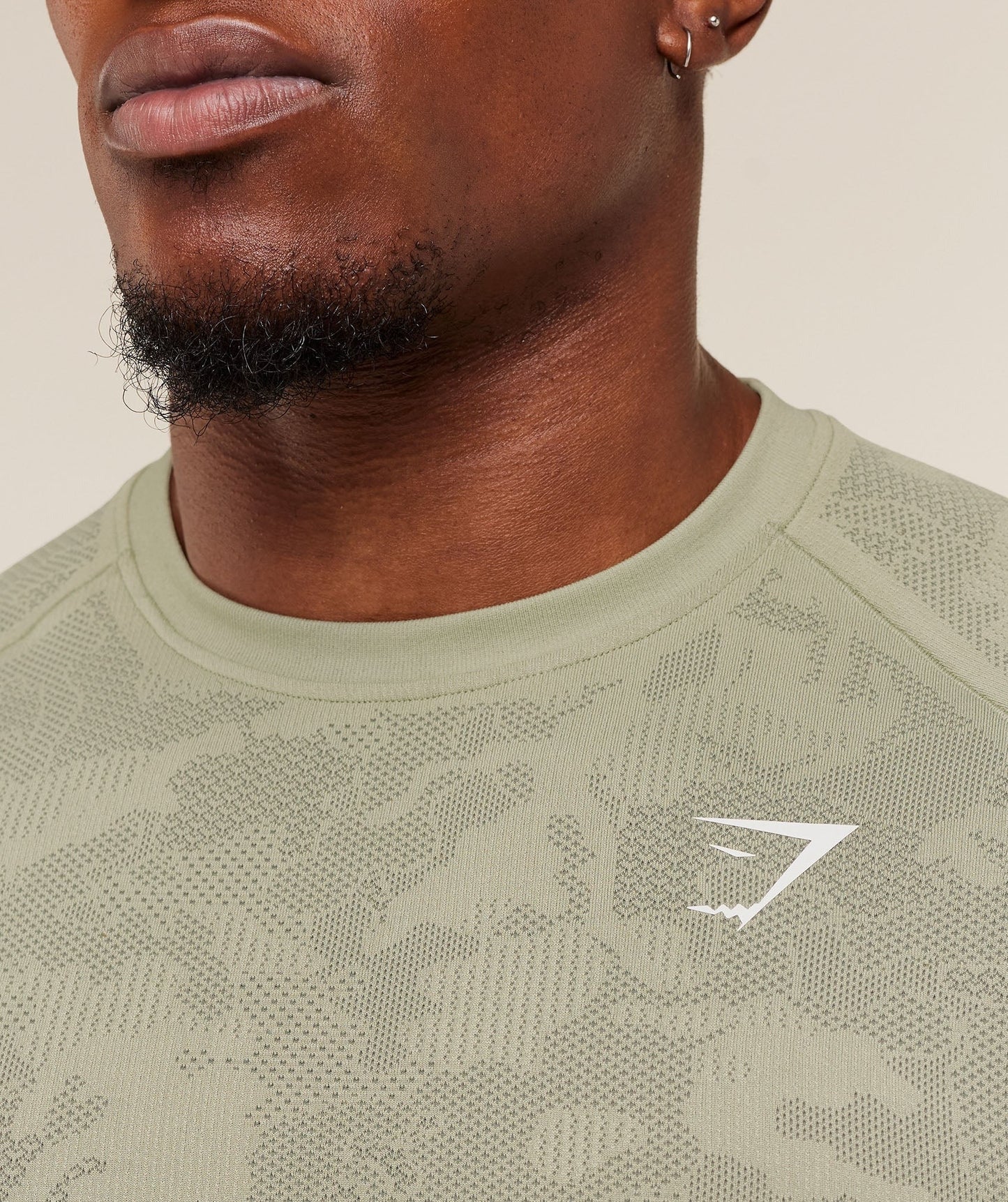 Gymshark Geo Seamless T-Shirt - Haze Green / Unit Green