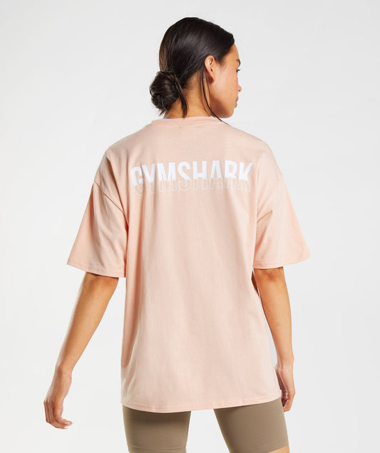 Gymshark Fraction Oversized T-Shirt - Clay Pink