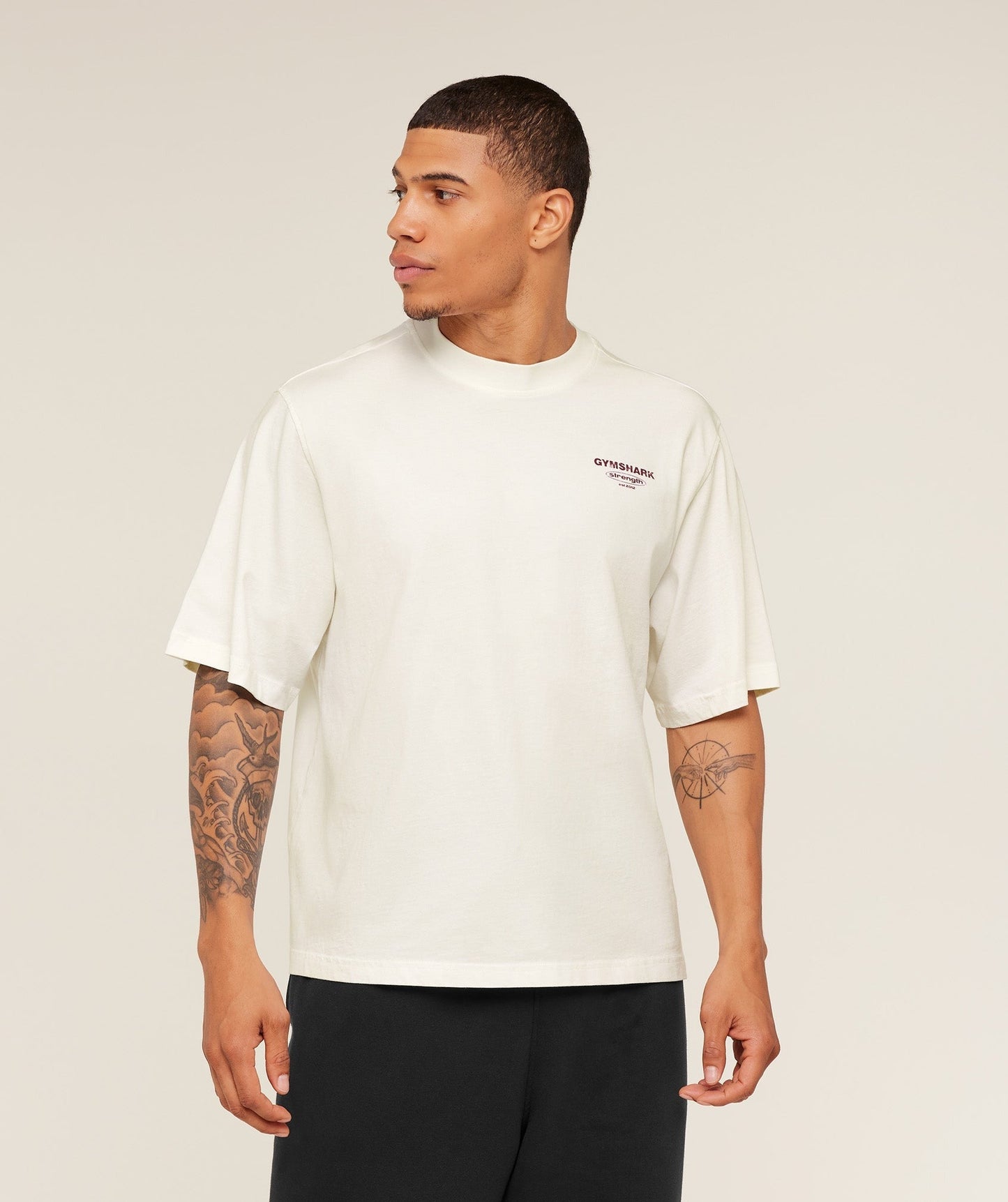 Gymshark Strength Stars Washed Graphic T-Shirt - Soft White